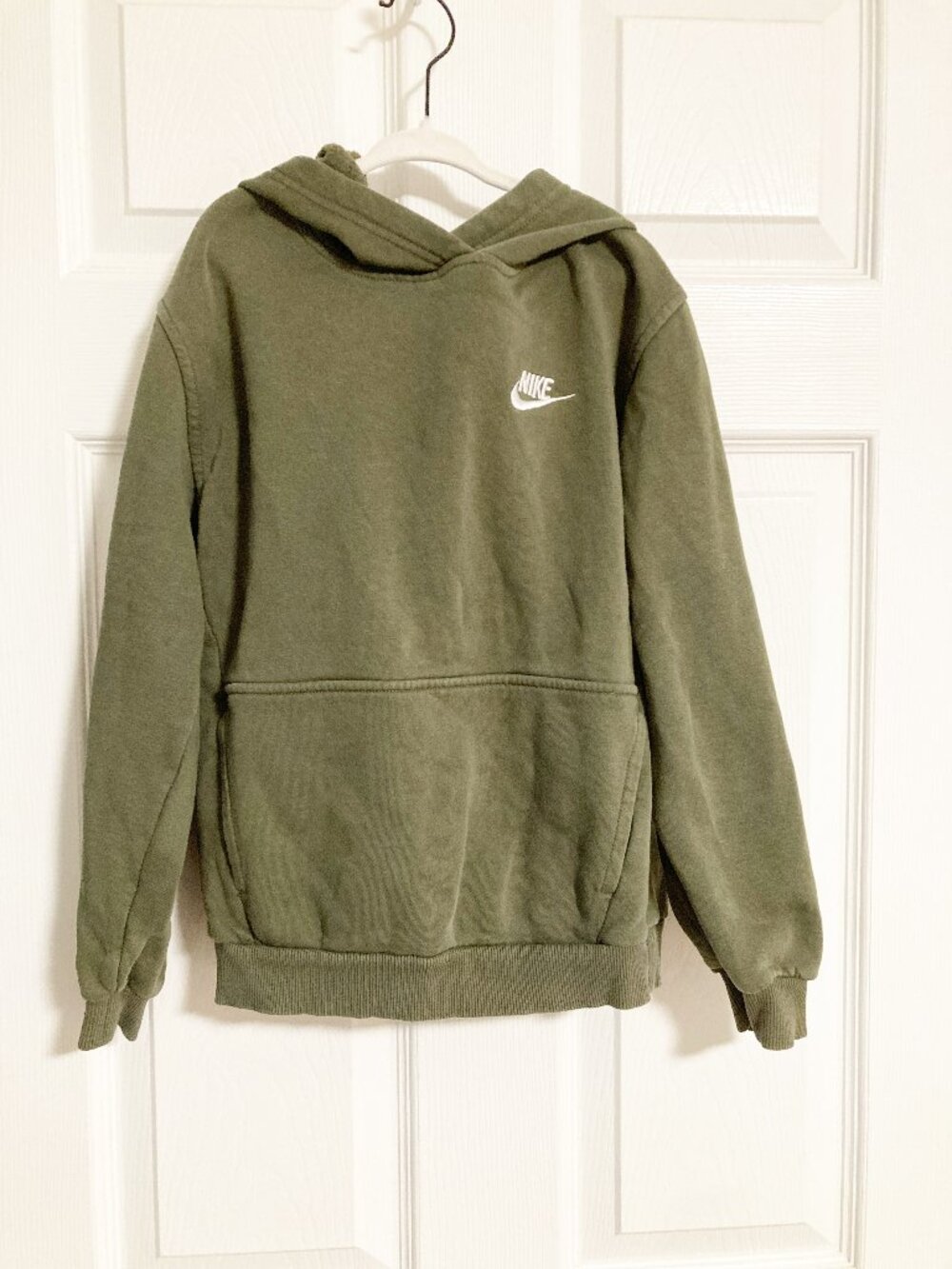 Nike Cotton Poly Blend Hoodie Embroidered Logo Size M Green